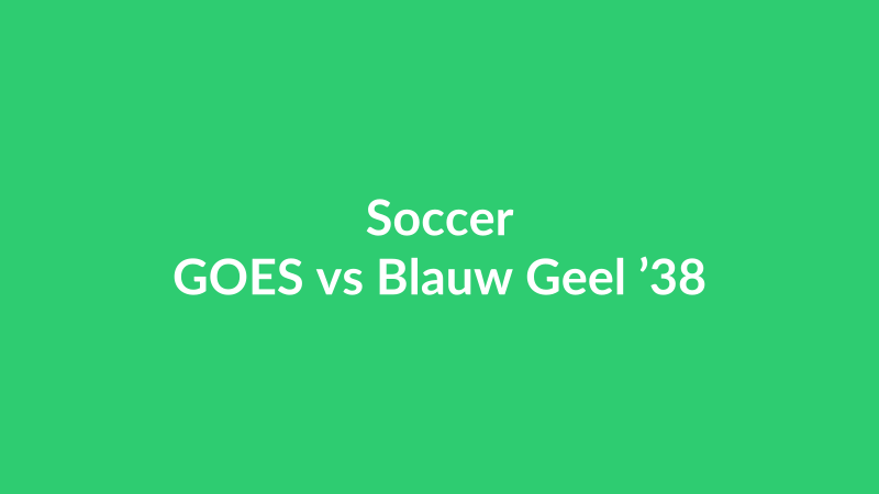 GOES vs Blauw Geel ’38