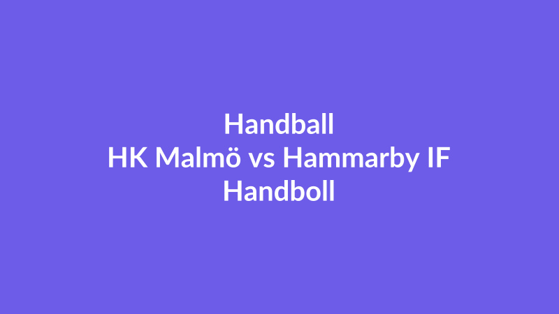 HK Malmö vs Hammarby IF Handboll