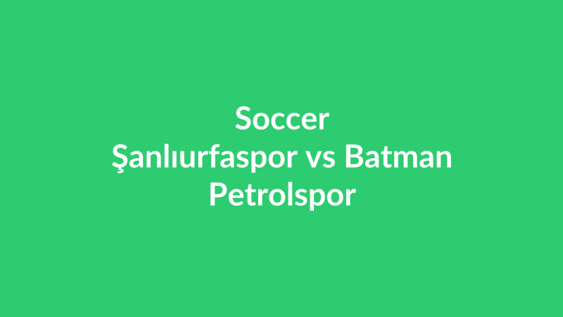 Şanlıurfaspor vs Batman Petrolspor